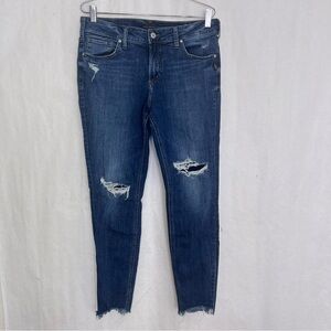 Silver | Suki Skinny ankle Raw Hem Jeans distressed 32